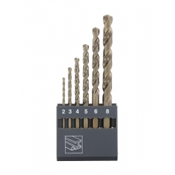 ZESTAW WIERTEŁ DO METALU HSS-Co  2 -8 mm ABRABORO 6 sztuk