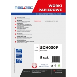 Worki papierowe Megatec do Scheppach 30L kpl 5 szt    NOWOŚĆ