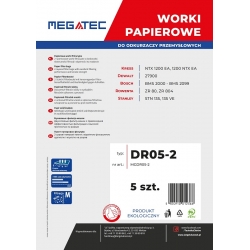 Worki papierowe Megatec do Kress NTX 35 l, kpl 5 szt  NOWOŚĆ