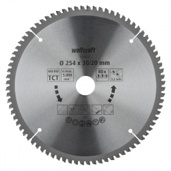 Tarcza tnąca do piły tarczowej 254/30 mm HM Wolfcraft - dokładne, czyste ciecie