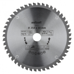 Tarcza tnąca do piły tarczowej 254/30 mm HM Wolfcraft - dokładne, czyste ciecie