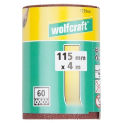 Papier szlifierski w rolce 115 mm x 4 m Wolfcraft - gr. 180, na rzep
