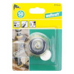 Szczotka doczołowa 50 mm Wolfcraft - drut mosiężny, trzpień