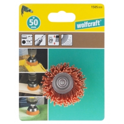 Szczotka doczołowa 50 mm Wolfcraft - pokryta nylonem / zgrubna
