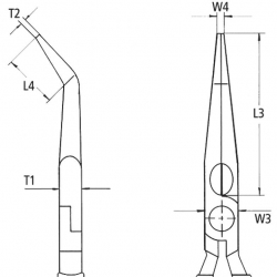 Szczypce tnące półokrągłe wydłużone wygięte 200 mm KNIPEX